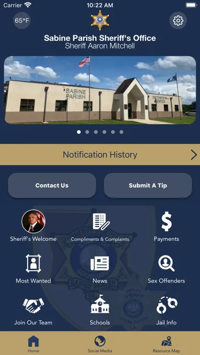 Tangkapan skrin Sabine Parish Sheriff's Office