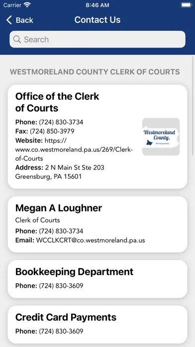 Westmoreland Clerk of Courts スクリーンショット