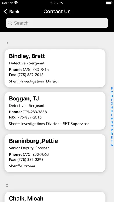 Zrzuty ekranu Carson City Sheriffs Office