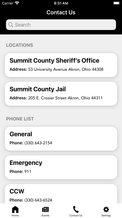 Summit County Sheriff’s Office Screenshots