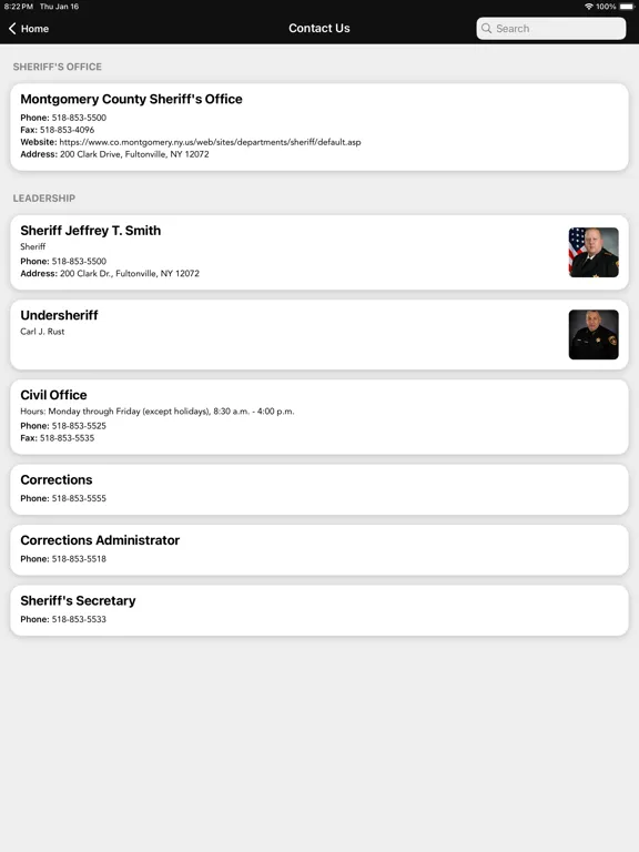 Montgomery County Sheriff NY iPad  Screenshots