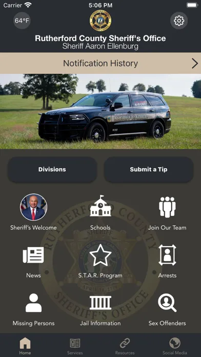 Capturas de tela do Rutherford County Sheriff, NC