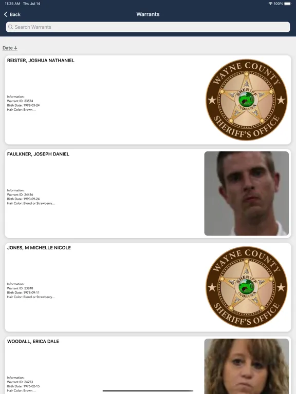 Zrzuty ekranu Wayne County Sheriffs Office iPad 