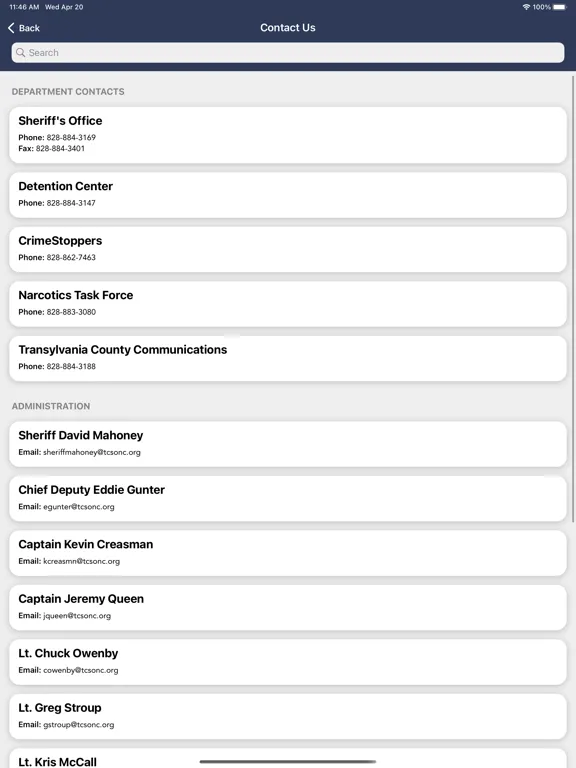 تصاویر Transylvania County Sheriff iPad 