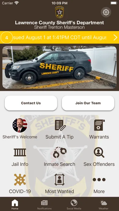 Capturas de tela do Lawrence County Sheriff's Dept