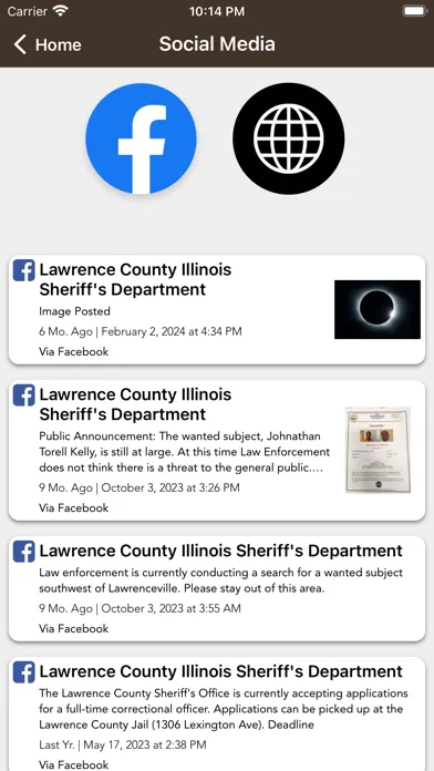 Capturas de tela do Lawrence County Sheriff's Dept