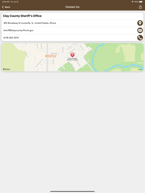Zrzuty ekranu Clay County IL Sheriff iPad 