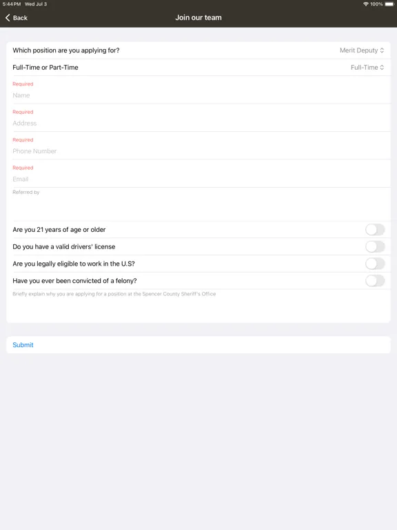 Spencer County Sheriff IN iPad Screenshots