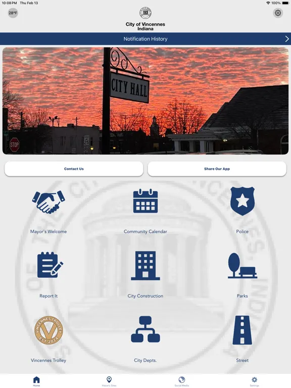 Ảnh chụp màn hình của City Of Vincennes IN iPad 