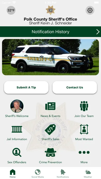 Zrzuty ekranu Polk County Sheriff's IA