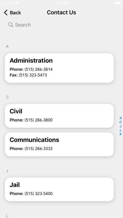 Zrzuty ekranu Polk County Sheriff's IA
