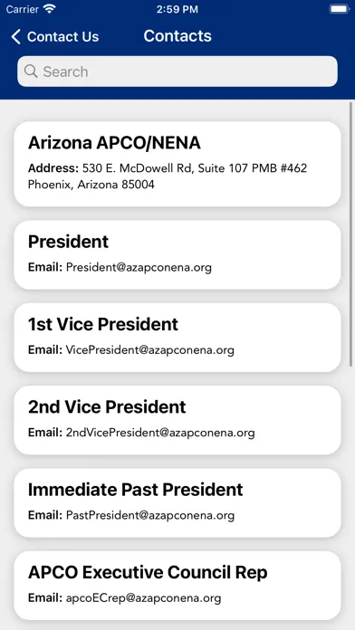 Captures d'écran de Arizona APCO/NENA