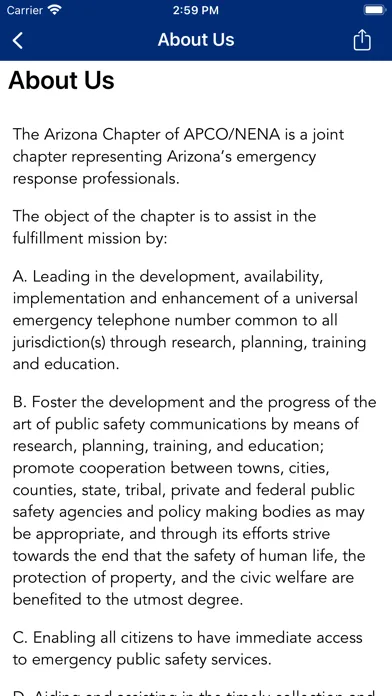 Captures d'écran de Arizona APCO/NENA