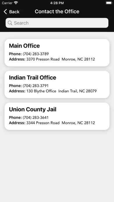 Captures d'écran de Union County Sheriff NC