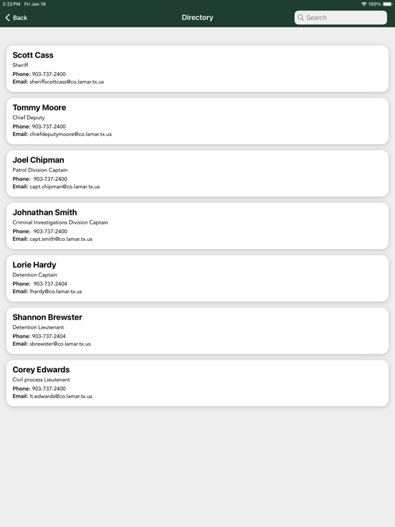 Lamar County Sheriff TX iPad 应用截图