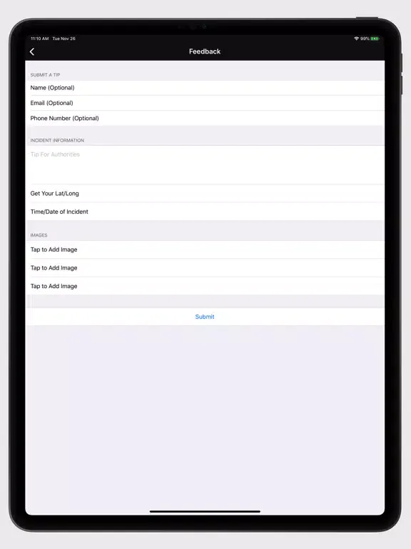 Tangkapan skrin GA Public Health iPad