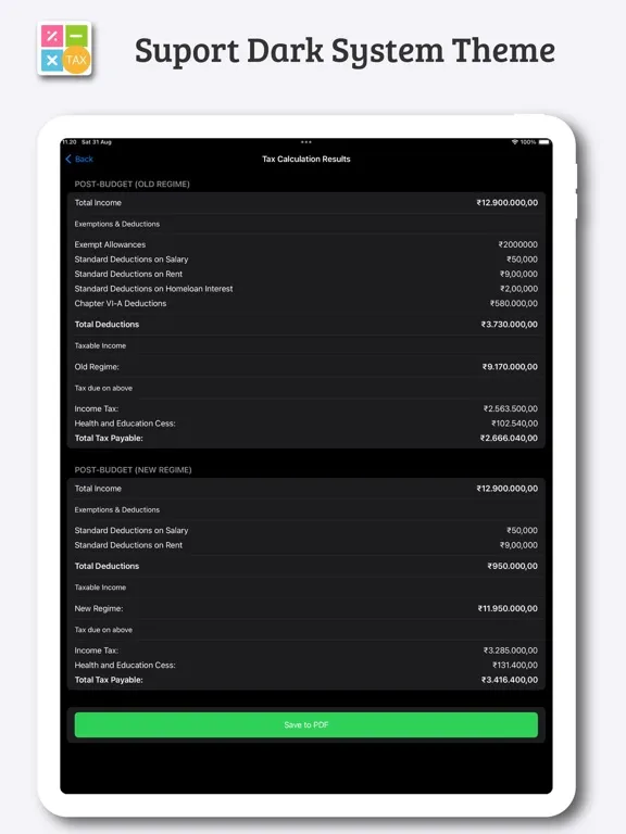 Income & Tax Calculator iPad  Screenshots