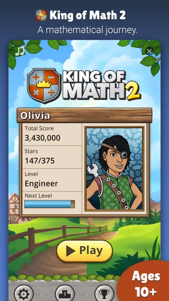 Tangkapan skrin King of Math+