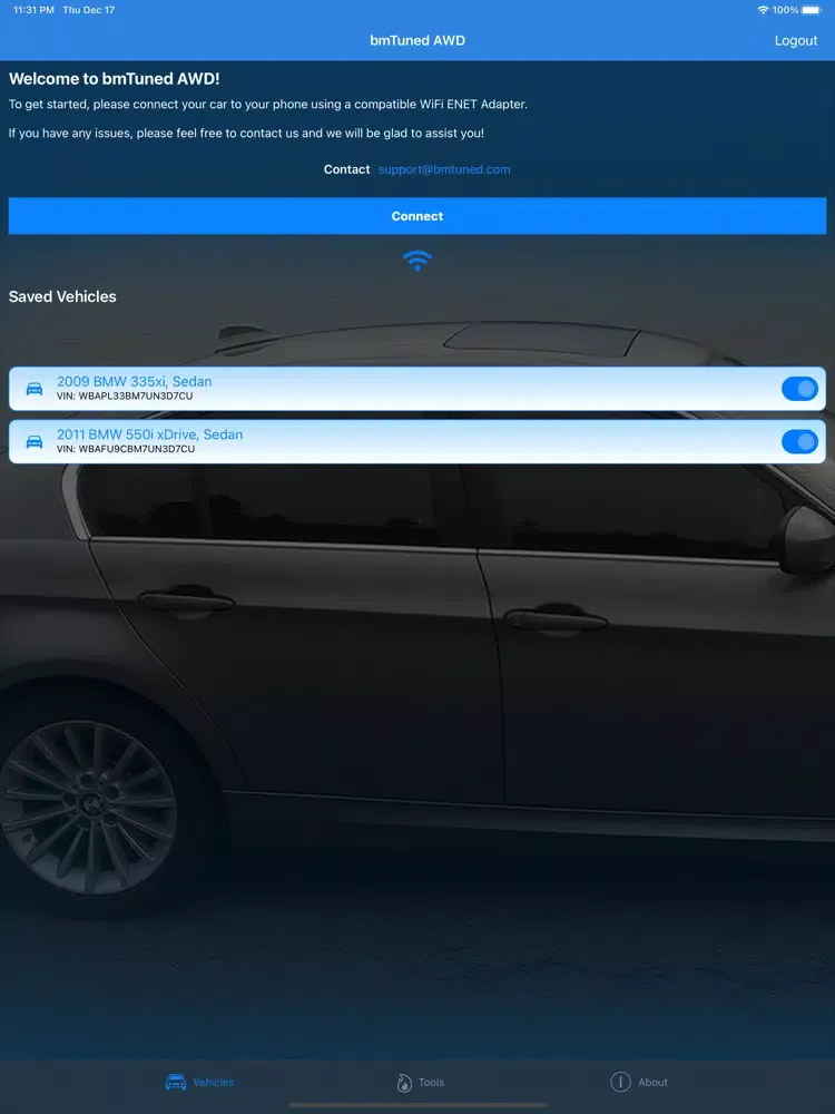 Capturas de tela do bmTuned AWD iPad 