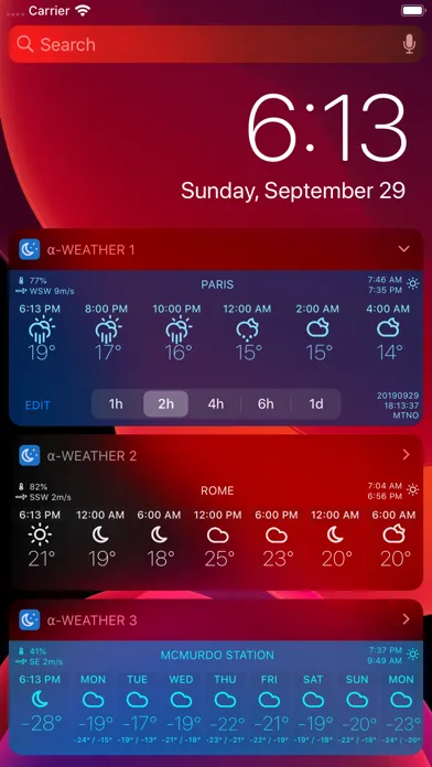 Captures d'écran de Alpha Weather