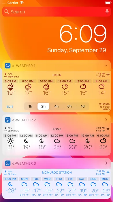 Captures d'écran de Alpha Weather