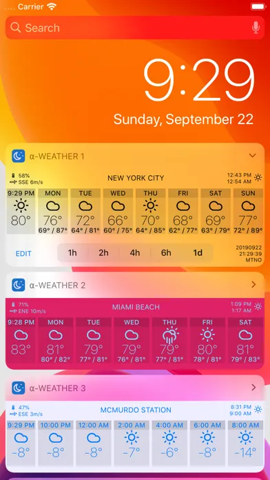 Captures d'écran de Alpha Weather