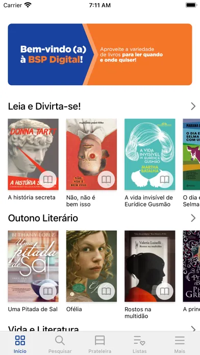 Capturas de tela do BibliON: seu app de leitura