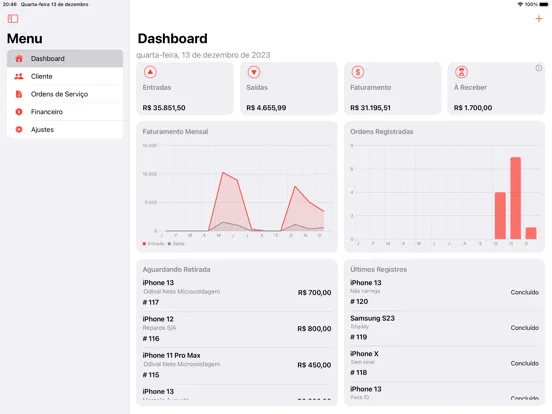 Tech Manager iPad  Ekran Görüntüleri