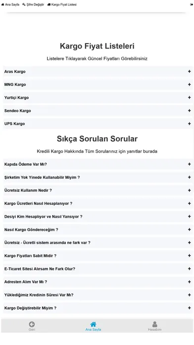 Kredili Kargo Sistemi应用截图