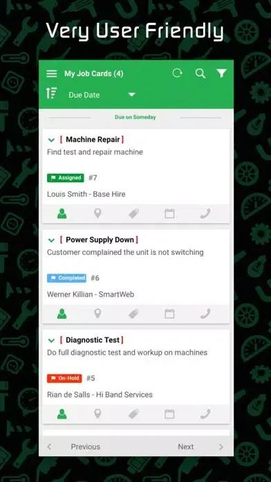 Capturas de tela do Odyssey Mobile Jobcard