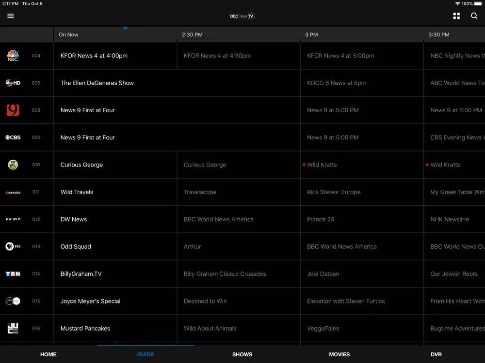 OEC Fiber TV iPad  स्क्रीनशॉट