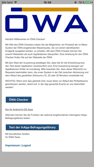 Ảnh chụp màn hình của ÖWA-Checker