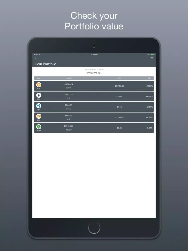 Coin Portfolio - Tracking iPad  سکرین شاٹس