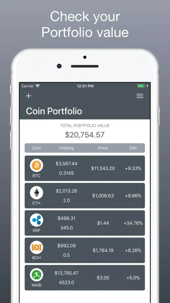 Coin Portfolio - Tracking سکرین شاٹس
