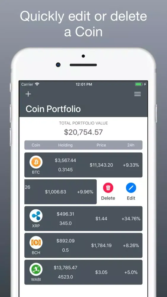 Coin Portfolio - Tracking سکرین شاٹس