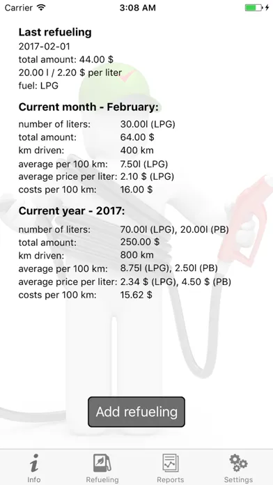 Refueling statistics應用截圖