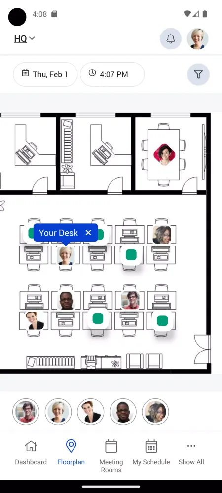 Capturas de tela do OfficeRnD Hybrid Work