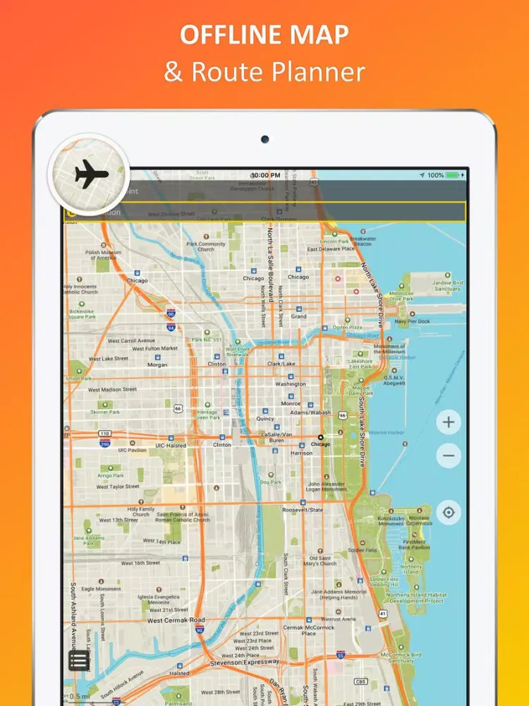 Chicago offline map & nav iPad  Ekran Görüntüleri
