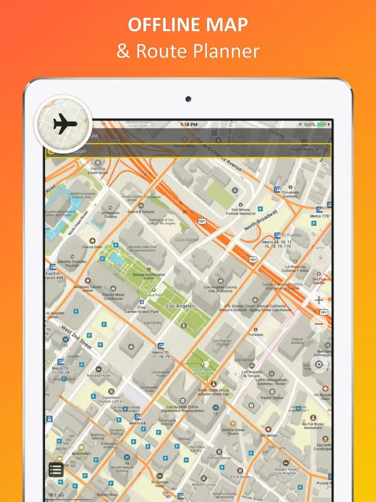 Capturas de pantalla de Los Angeles offline map & nav iPad 