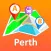 Perth offline map with public transport route planner for my journey