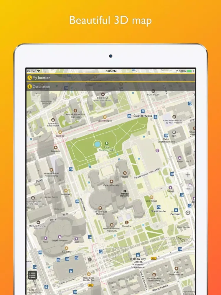 Warsaw offline map & transport iPad  سکرین شاٹس