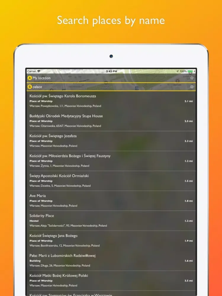 Warsaw offline map & transport iPad  سکرین شاٹس