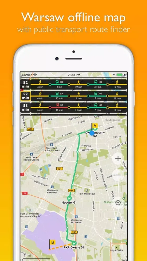 Warsaw offline map & transport سکرین شاٹس