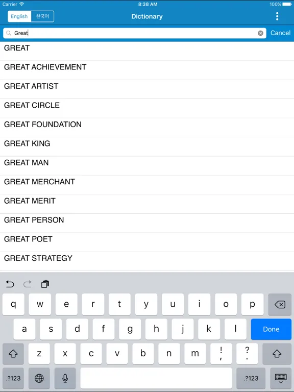 Capturas de pantalla de Korean to English & English to Korean Dictionary iPad 