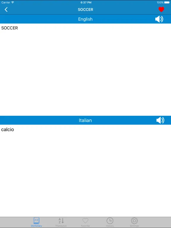 Italian to English & English to Italian Dictionary iPad 应用截图