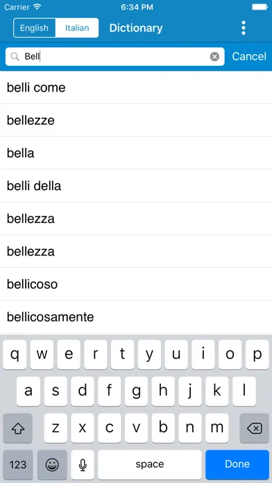 Italian to English & English to Italian Dictionary应用截图