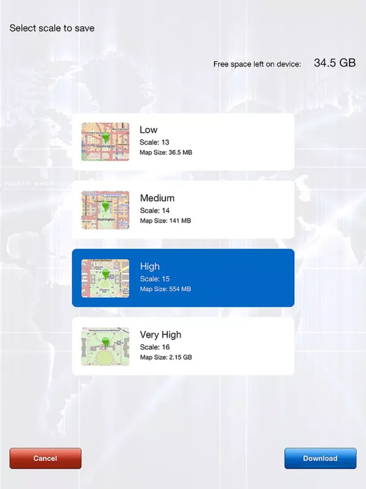 ภาพหน้าจอของ Offline Map & GPS Navigator iPad 