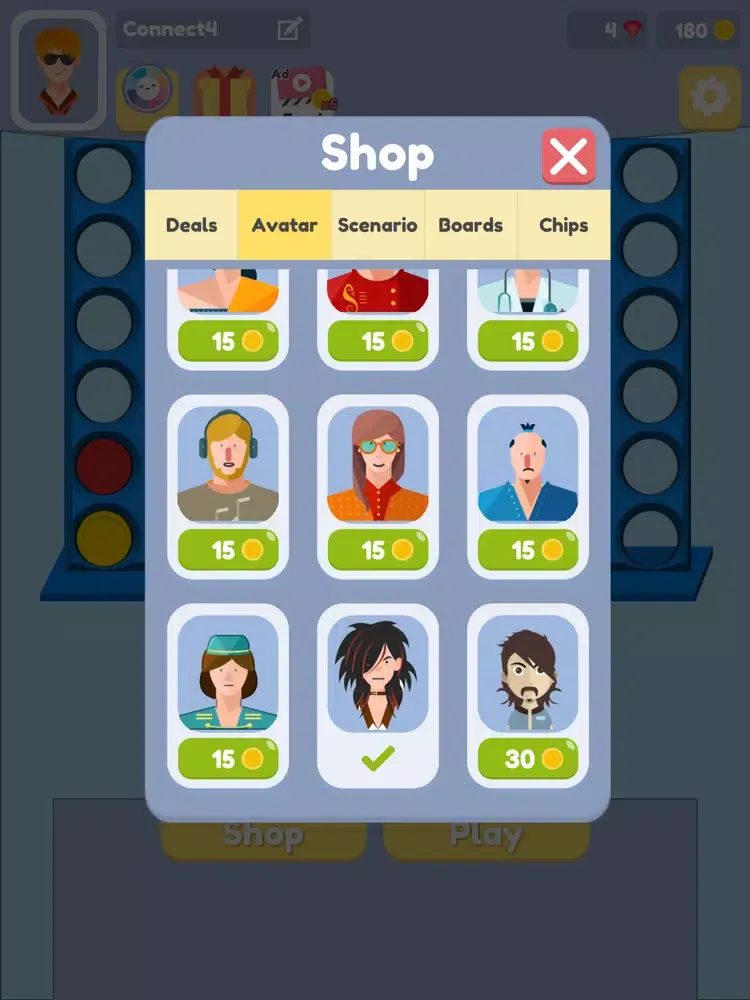 Capturas de tela do 4 in a row online connect four iPad 