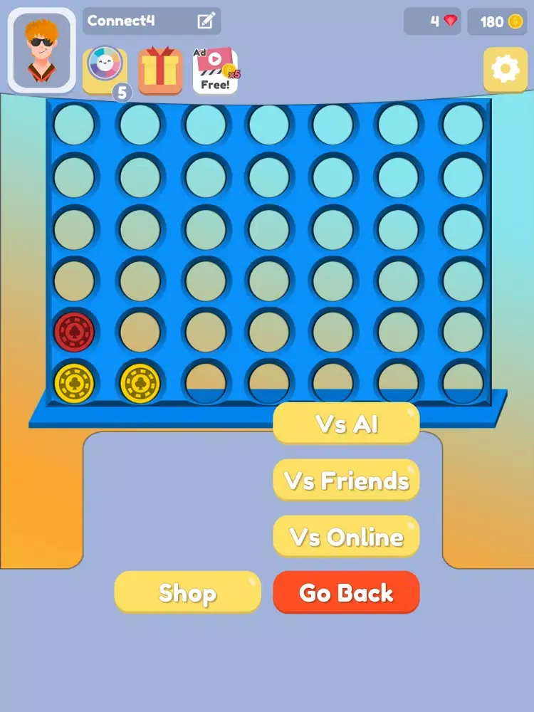 Capturas de tela do 4 in a row online connect four iPad 