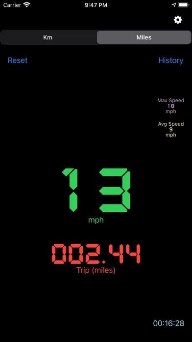 ภาพหน้าจอของ Mph Kmh Counter (Speedometer)